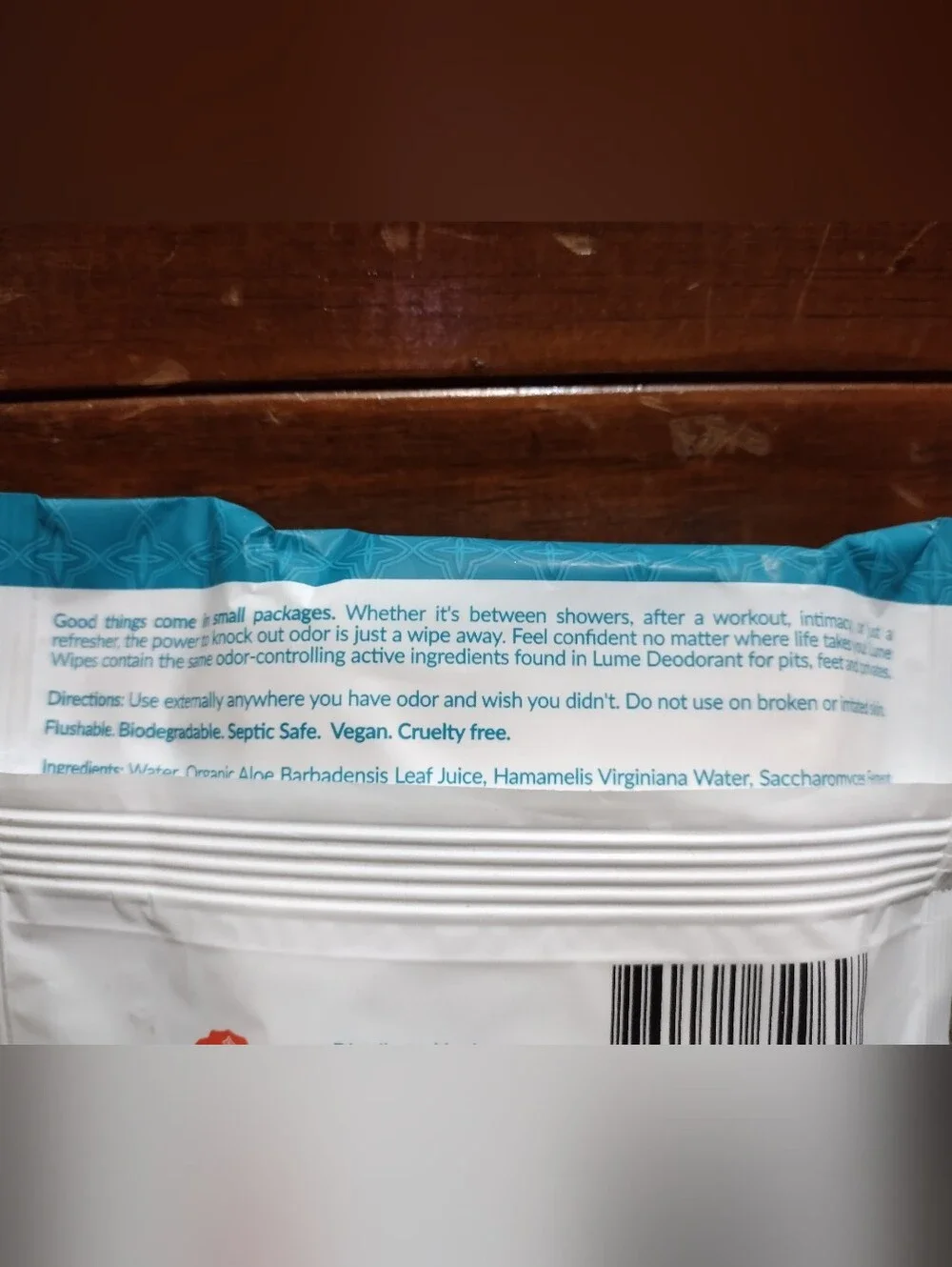 Lume Clean Cotton Whole Body Deodorant Wipes — Blue 15 CT